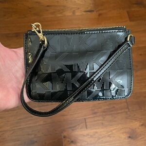 Michael Kors black logo small wristlet